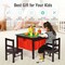 2-in-1 Kids Double-sided Activity Building Block Table with Drawers